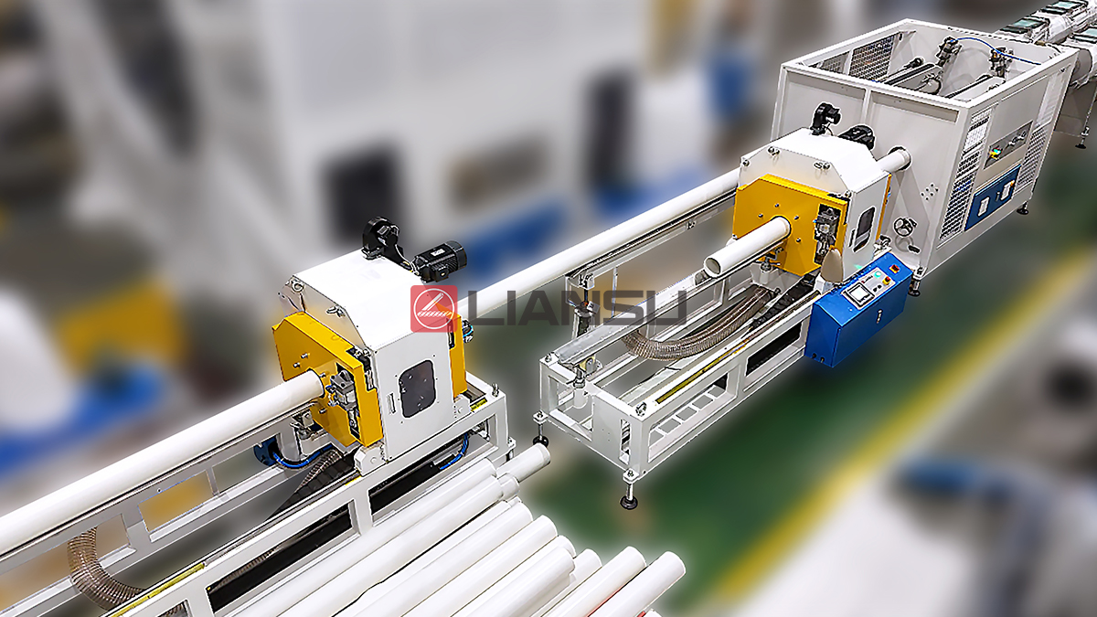 cutting pipe machine for PVC Double Pipe Extrusion Line.jpg